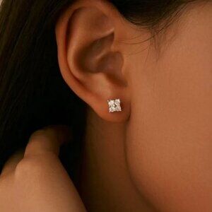 Minimalist Moissanite 925 Sterling Silver Stud Earrings